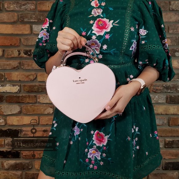 NWT Kate Spade New York Love Shack Heart Crossbody in Chalk light Pink - Picture 6 of 10